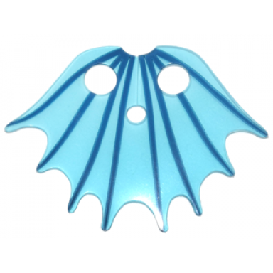 trans-clear minifigure collar plastic scalloped 8 points with dark blue lines on trans-light blue background pattern