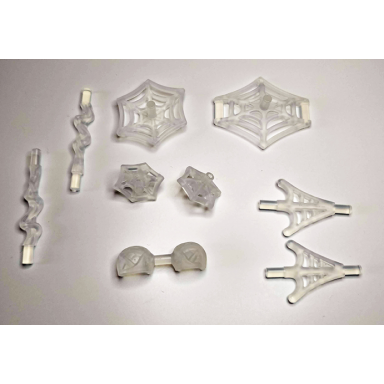 trans-clear minifigure weapon pack spider-man web effects 9 in bag multipack