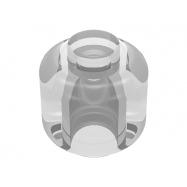 trans-clear minifigure head plain - solid stud