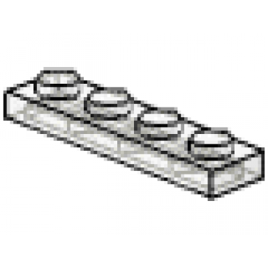 trans-clear plate 1 x 4