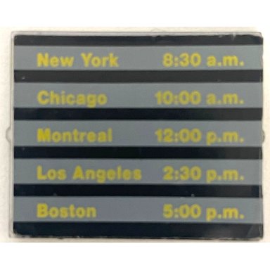 trans-clear glass for window 1 x 4 x 3 with train schedule us cities pattern on both sides stickers - sets 4554 4558