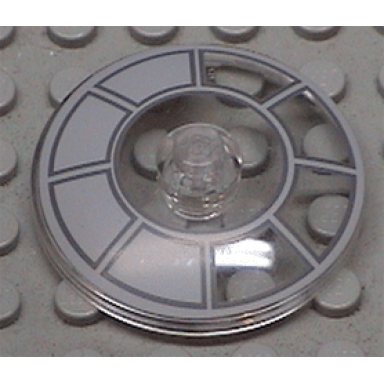 trans-clear dish 4 x 4 inverted radar with solid stud with radial millennium falcon cockpit pattern 1
