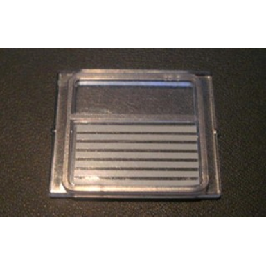 trans-clear glass for train window 1 x 4 x 3 with 7 light gray stripes pattern sticker - sets 4547 10002