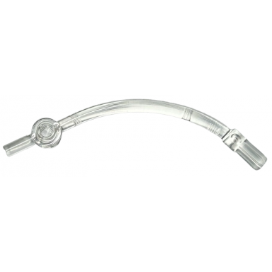 trans-clear bar curved with axle 1l and 1 x 1 round plate end