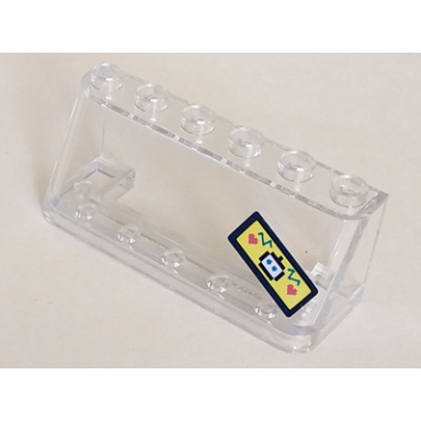 trans-clear windscreen 2 x 6 x 2 with robot head and hearts on yellow background pattern sticker - set 41333