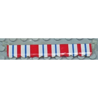 trans-clear garage roller door section without handle with stripes blue and red on scalloped awning pattern sticker - set 6374