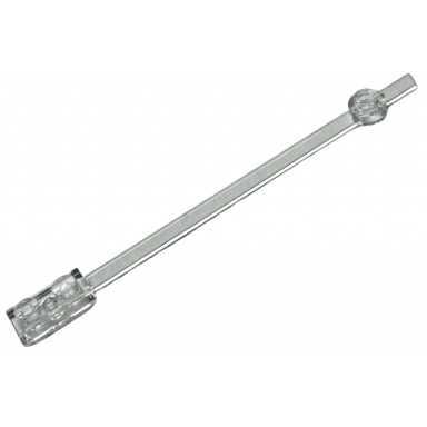 trans-clear bar 12l with 1 x 2 plate end solid studs and 1 x 1 round plate end