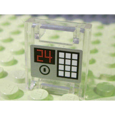 trans-clear container box 2 x 2 x 2 door with slot with keypad and 24 pattern sticker - set 7776