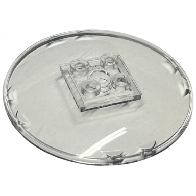 trans-clear dish 6 x 6 inverted radar - solid studs