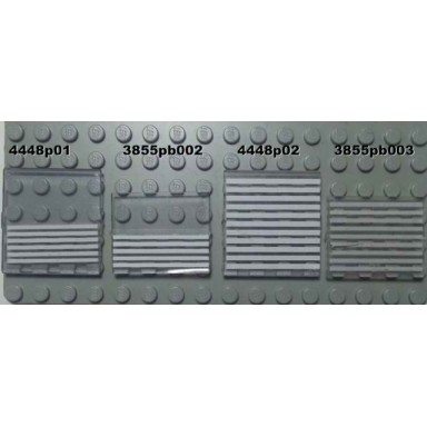 trans-clear glass for window 4 x 4 x 3 roof with 6 white stripes pattern sticker - set 6540