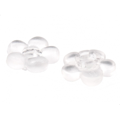 trans-clear clikits icon flower 5 petals 2 x 2 small with pin frosted solid and transparent colors
