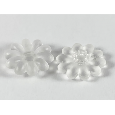 trans-clear clikits icon flower 10 petals 2 x 2 large with pin frosted solid and transparent colors