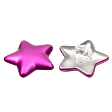 trans-clear clikits icon star 2 x 2 small with pin frosted with metallic pink coating pattern