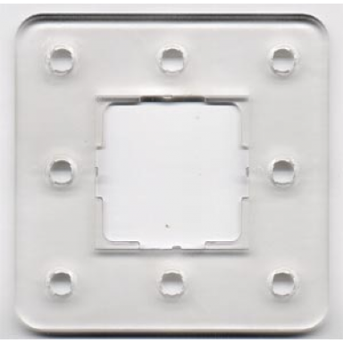 trans-clear clikits frame square with 8 holes