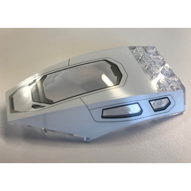 trans-clear windscreen 10 x 6 x 2 curved with stark jet cockpit pattern