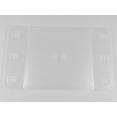 trans-clear clikits plastic rectangle 8 1 2 x 14 1 8 with rounded corners and 7 holes