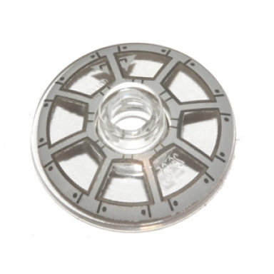 trans-clear dish 2 x 2 inverted radar with dark bluish gray and light bluish gray radial cockpit window with 2 triangles pattern