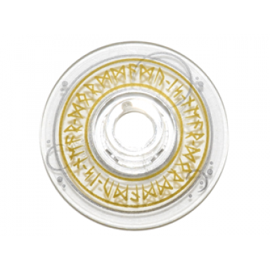 trans-clear dish 2 x 2 inverted radar with runes pattern