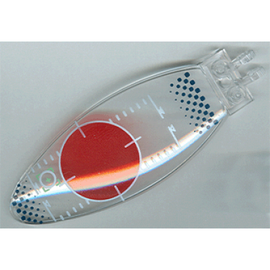 trans-clear windscreen 9 x 3 x 1 2 3 bubble canopy with red circle and verniers pattern