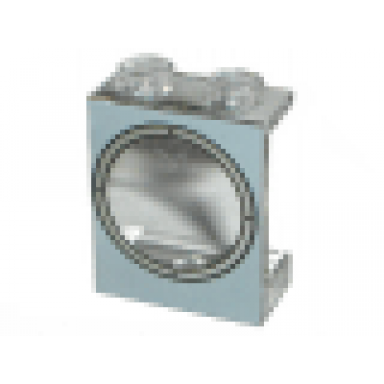 trans-clear panel 1 x 2 x 2 - hollow studs with porthole on light gray background pattern