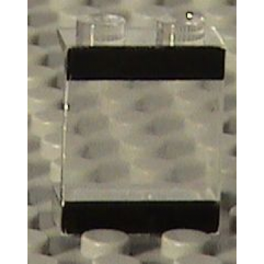 trans-clear panel 1 x 2 x 2 with black stripes on top and bottom pattern