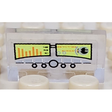 trans-clear panel 1 x 2 x 1 with flight data pattern sticker - set 7645