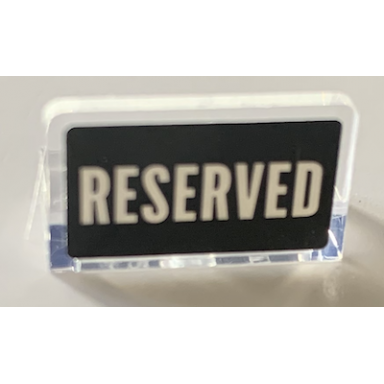 trans-clear panel 1 x 2 x 1 with white reserved on black background pattern sticker - set 21319