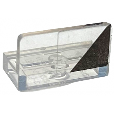 trans-clear panel 1 x 2 x 1 with black triangle corner on transparent background pattern model left side sticker - set 76912