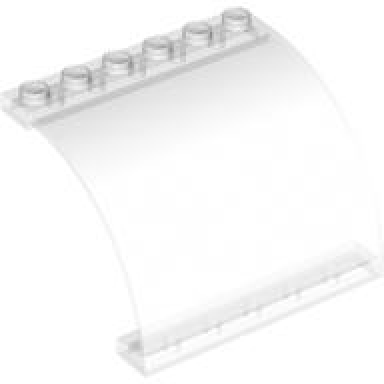 trans-clear panel 6 x 5 x 3 1 3 curved top