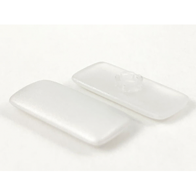 trans-clear clikits icon rectangle 3l with pin with pearl white coating pattern