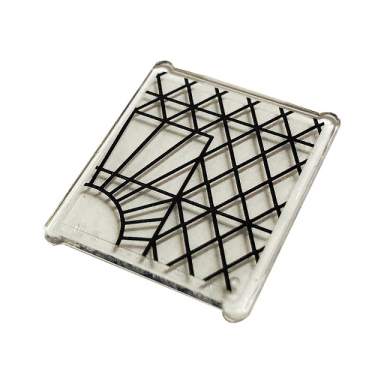 trans-clear glass for window 1 x 3 x 3 flat front with stained glass and black lattice pattern sticker - set 75980