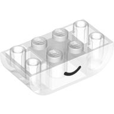 trans-clear slope curved 4 x 2 inverted double with black smile curved line pattern