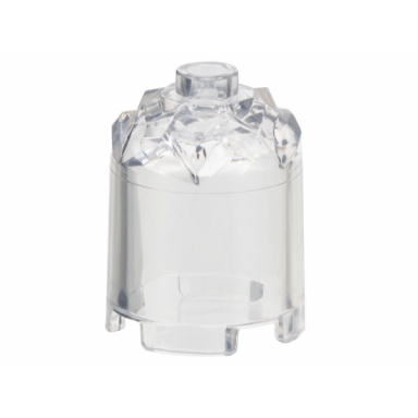 trans-clear brick round 2 x 2 x 2 crystal facets on top