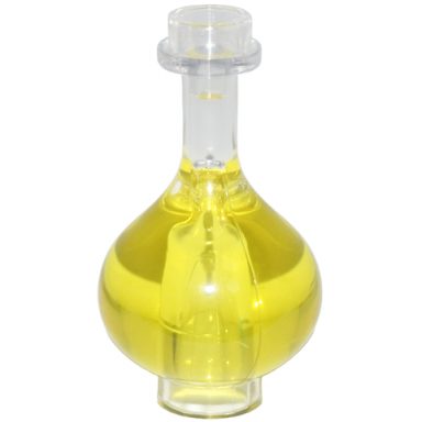 trans-clear minifigure utensil bottle florence flask with molded trans-yellow fluid pattern