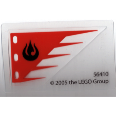 trans-clear plastic flag with avatar fire nation red pattern sheet of 1