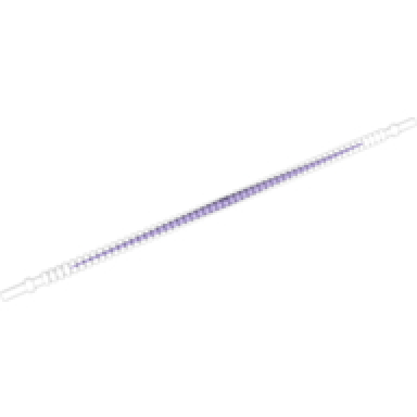 trans-clear hose flexible ribbed with 8mm ends 19l 15.2cm with molded dark purple center pattern