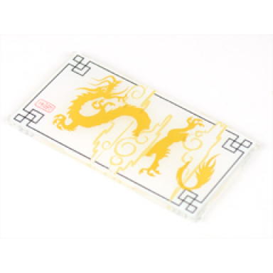 trans-clear glass for window 1 x 4 x 6 with dragon pattern