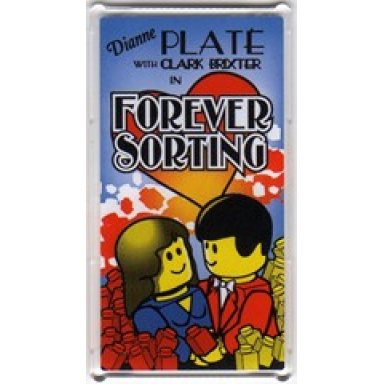 trans-clear glass for window 1 x 4 x 6 with forever sorting movie poster pattern both sides stickers - set 10232