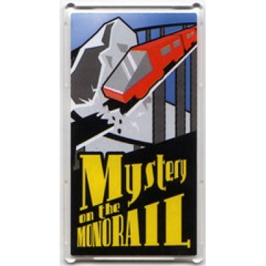 trans-clear glass for window 1 x 4 x 6 with mystery on the monorail movie poster pattern on both sides stickers - set 10232