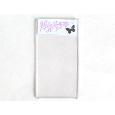 trans-clear glass for window 1 x 4 x 6 with silver butterfly bright pink flower and leaves on white background pattern model left side sticker - set 3187