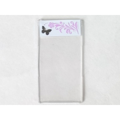 trans-clear glass for window 1 x 4 x 6 with silver butterfly bright pink flower and leaves on white background pattern model right side sticker - set 3187