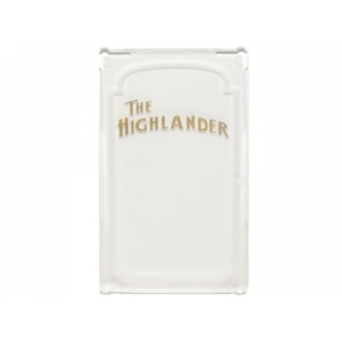 trans-clear glass for window 1 x 4 x 6 with the highlander and white decorative border pattern