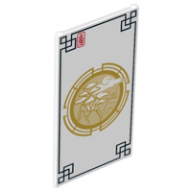 trans-clear glass for window 1 x 4 x 6 with asian style black border and gold mountain with trees pattern