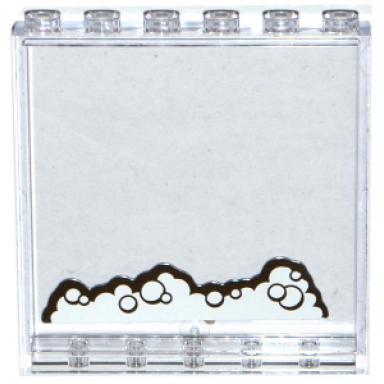 trans-clear panel 1 x 6 x 5 with soap bubbles pattern on inside pattern sticker - set 41124