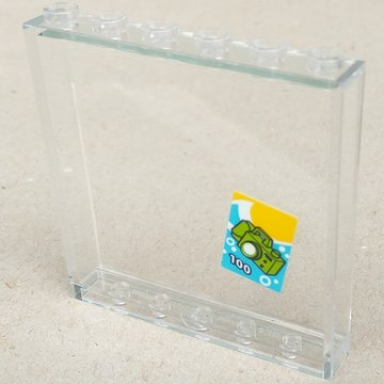 trans-clear panel 1 x 6 x 5 with 100 and lime waterproof camera on sign pattern sticker - set 41315