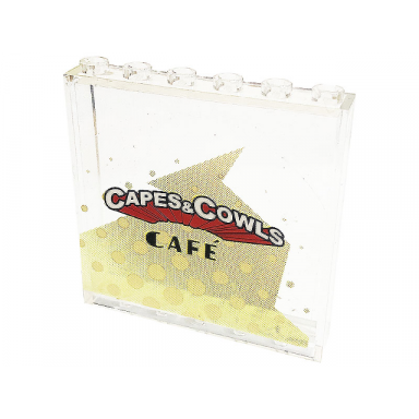 trans-clear panel 1 x 6 x 5 with capes cowls cafã cafe and bright light yellow dots pattern sticker - set 41231
