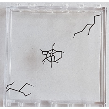 trans-clear panel 1 x 6 x 5 with black cracks on window pattern stickers - set 76082