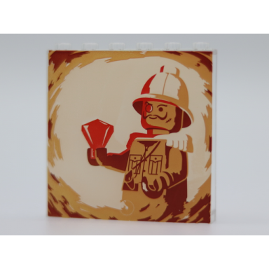 trans-clear panel 1 x 6 x 5 with baron von barron and red diamond pattern