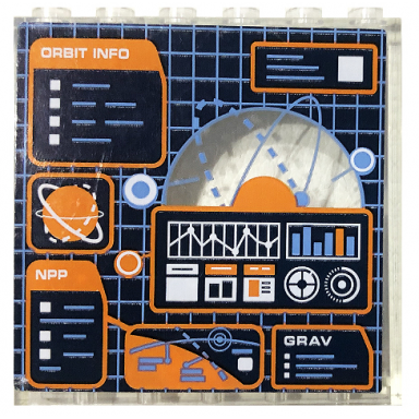 trans-clear panel 1 x 6 x 5 with orbit info npp grav and planets pattern sticker - set 60228
