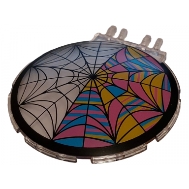 trans-clear windscreen 8 x 8 bubble canopy with dual 2 fingers with half black half colored spider web pattern